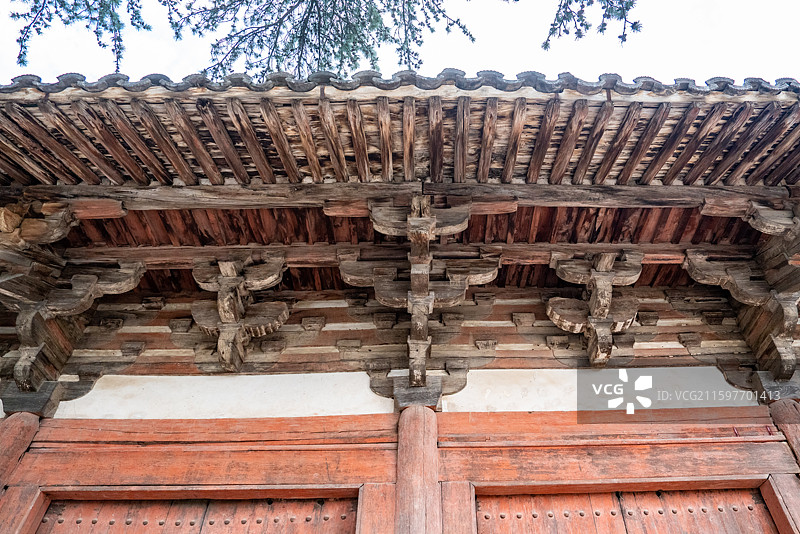 山西五台山佛光寺东大殿建筑图片素材