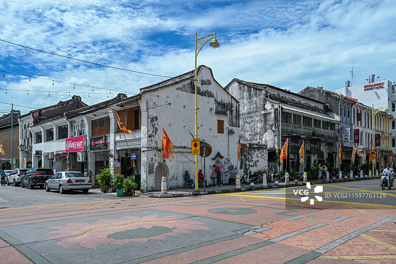 世界遗产马来西亚槟城乔治镇历史建筑图片素材