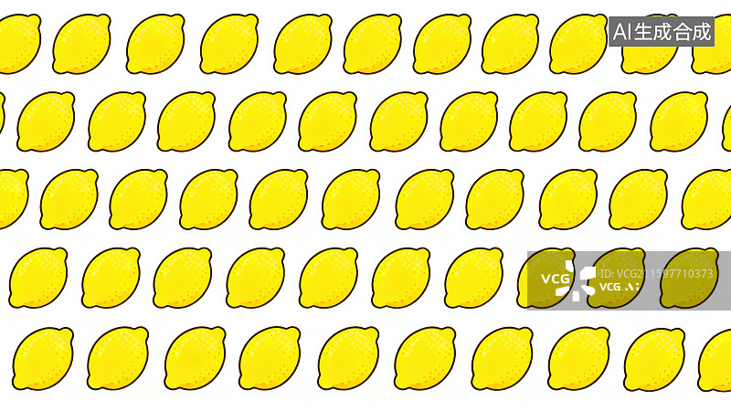【AI数字艺术】卡通水果柠檬无缝图案背景图片素材