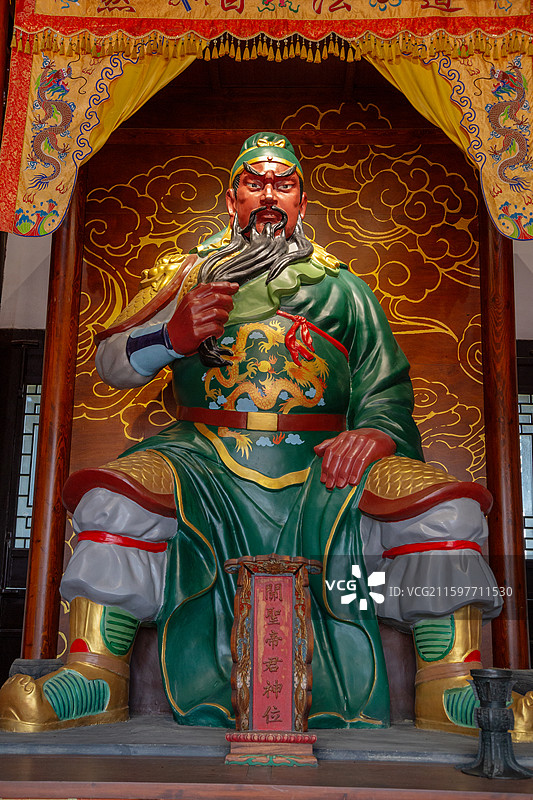 四川成都青白江区城厢古城武庙的关公像图片素材