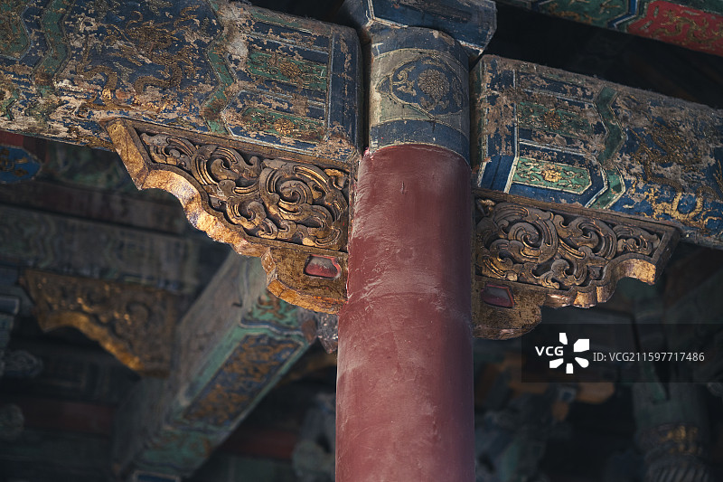 内蒙古赤峰喀喇沁旗灵悦寺山门内部结构图片素材