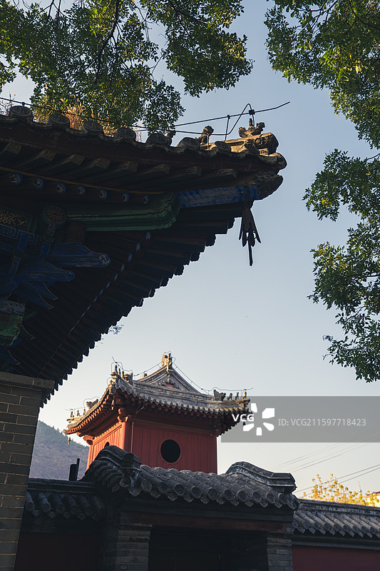 内蒙古赤峰喀喇沁旗灵悦寺古建筑飞檐图片素材