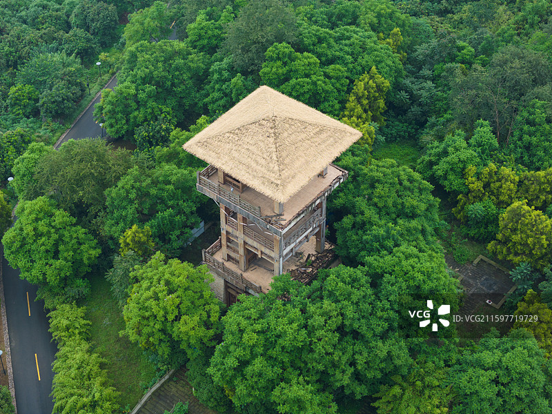 张坝桂圆林公园的揽桂楼图片素材