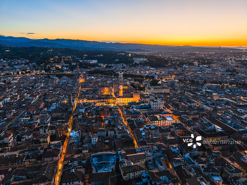 意大利维罗纳航拍图片素材