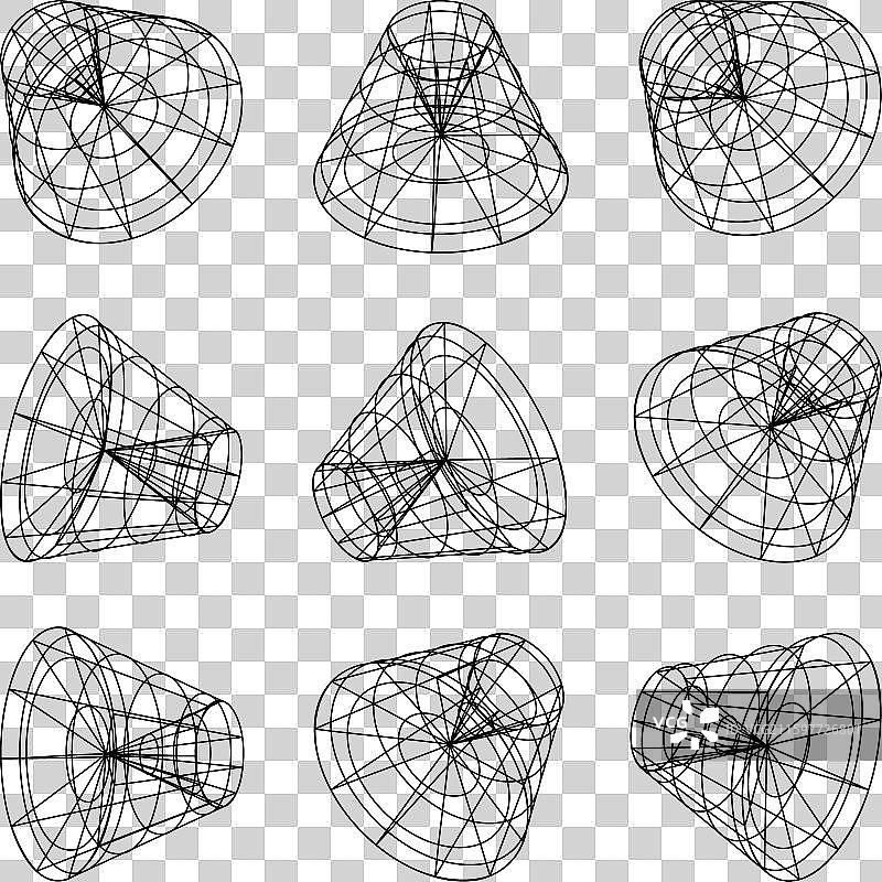 线框透视网格形状3D网格图片素材
