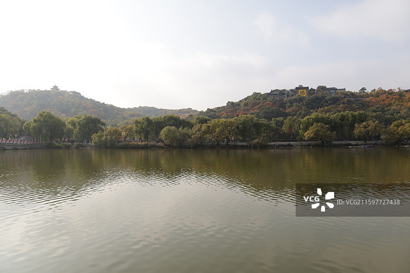 吉林北山公园，红叶，湖，九龙山，图片素材