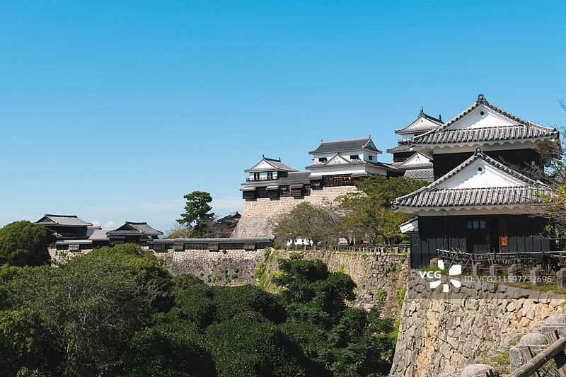 日本爱媛县松山市，松山城图片素材