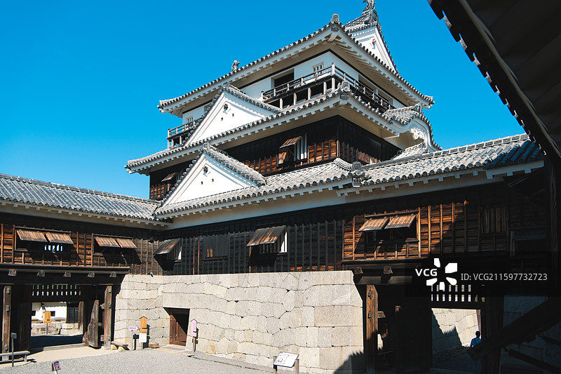 日本爱媛县松山市，松山城图片素材
