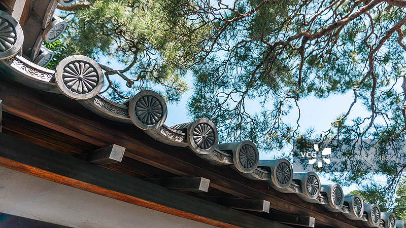 日本京都御所传统历史建筑图片素材