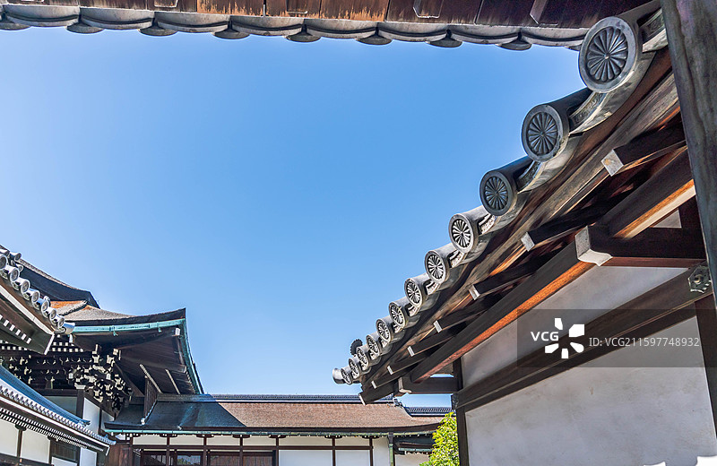 日本京都御所传统历史建筑图片素材