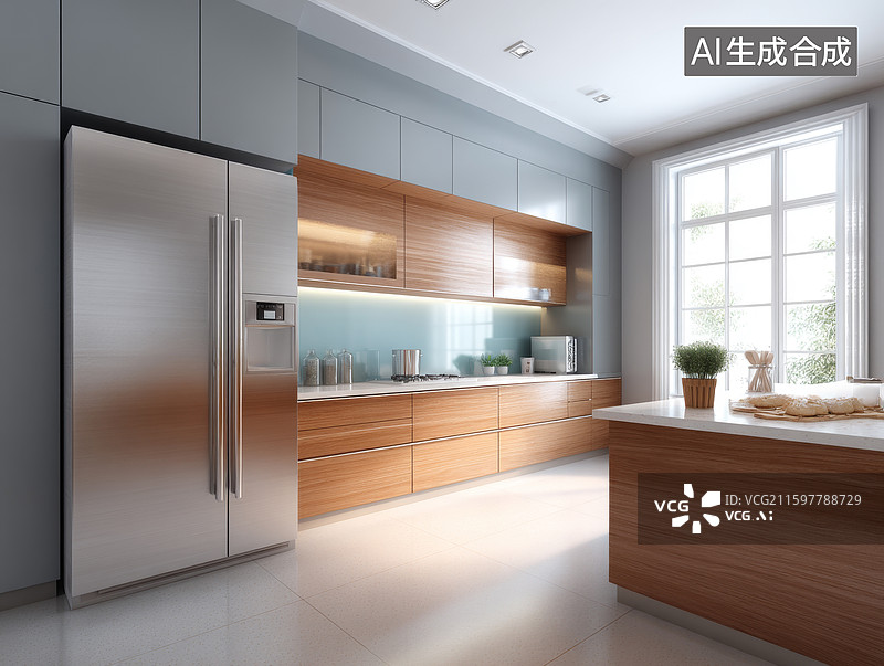 【AI数字艺术】现代简约厨房设计图片素材