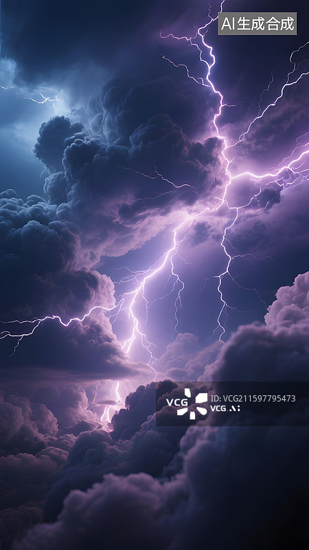 【AI数字艺术】闪电雷暴图片素材