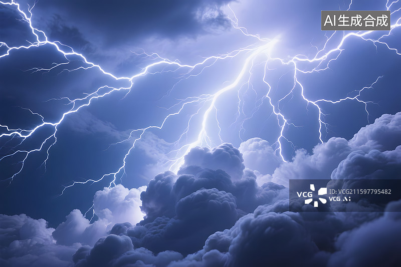 【AI数字艺术】闪电雷暴图片素材