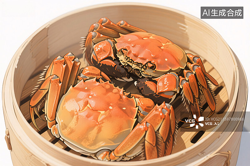 【AI数字艺术】清蒸大闸蟹图片素材