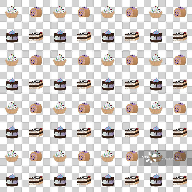 蛋糕无缝图案集图片素材