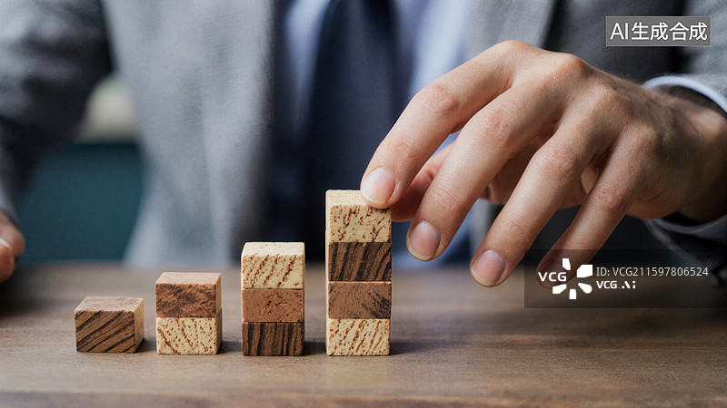 【AI数字艺术】积木成长阶梯图片素材