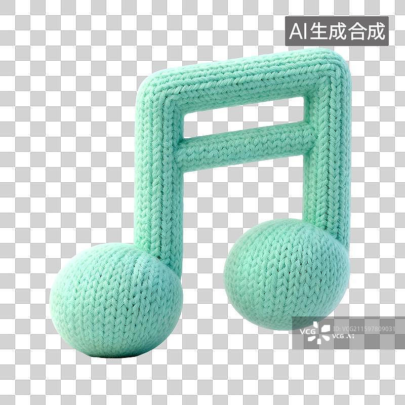 【AI数字艺术】毛线针织毛毡质感的3D卡通萌系商务图标插画元素图片素材