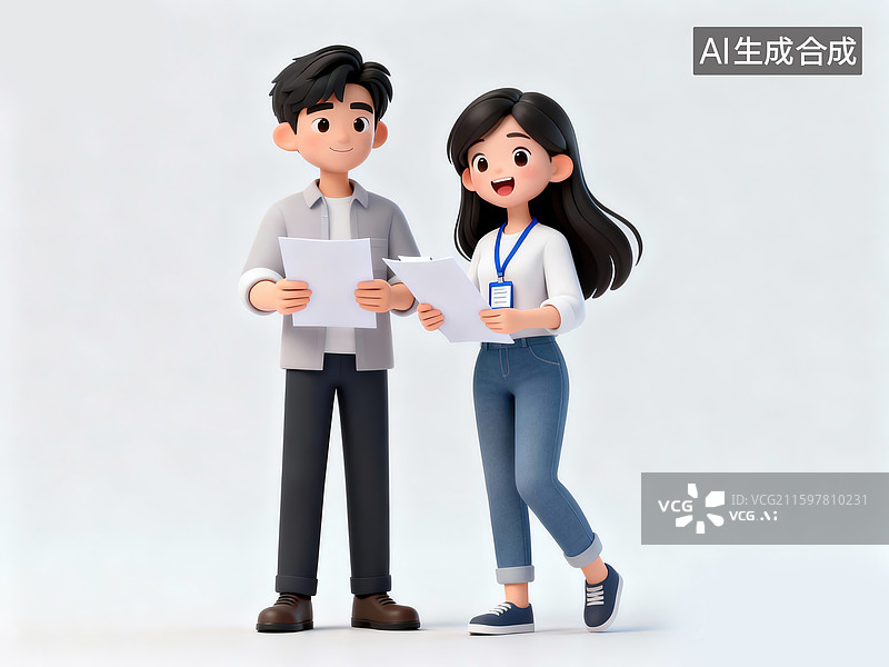 【AI数字艺术】卡通化专业办公形象图片素材