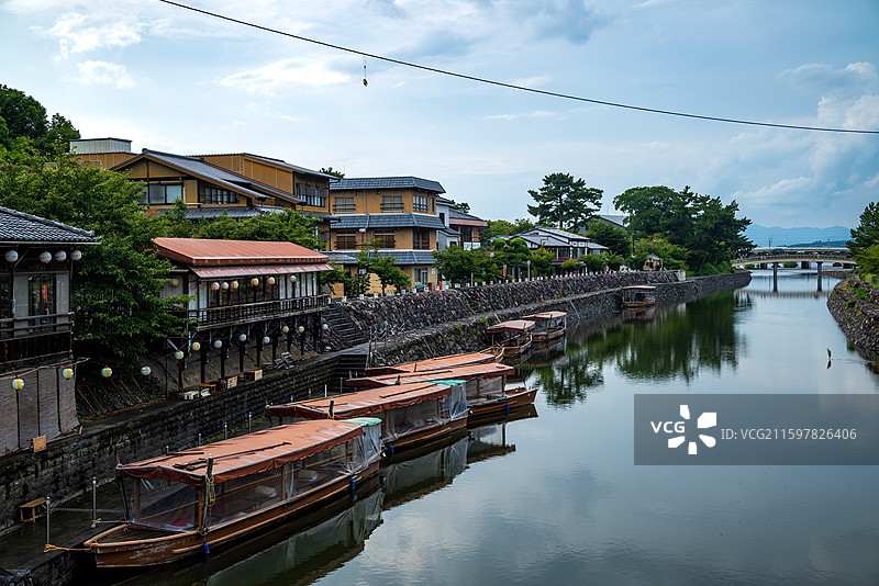 京都宇治河畔风景图片素材