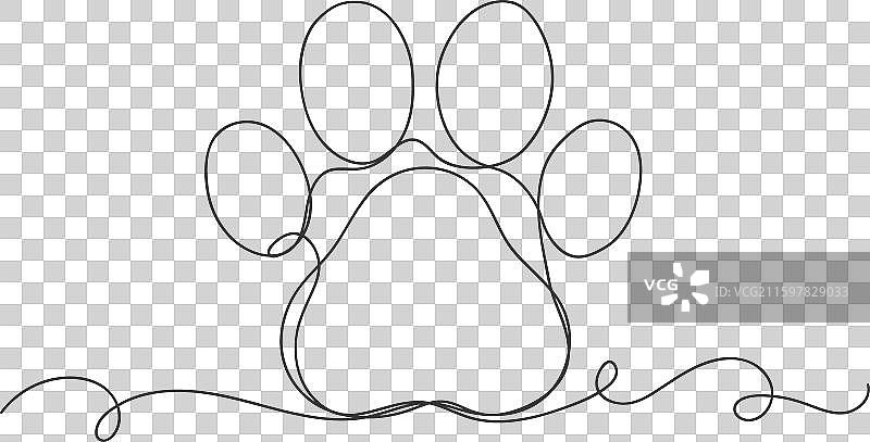 动物爪印连续线条图形图片素材