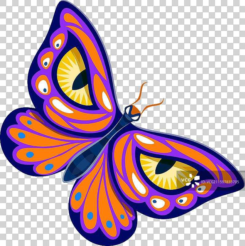 卡通万圣节蝴蝶或飞蛾角色图片素材