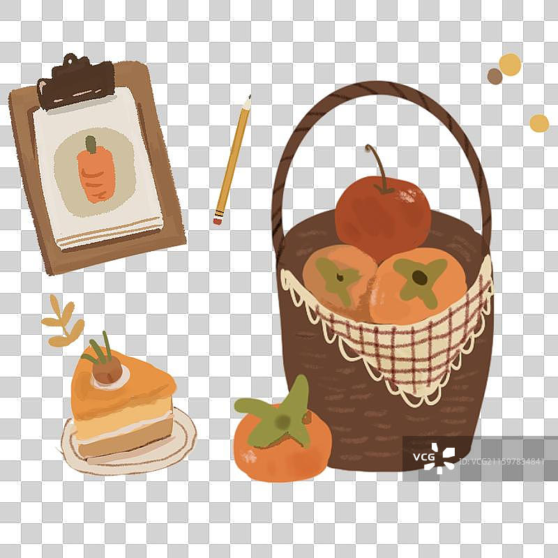 手绘水彩免扣秋日元素图片素材