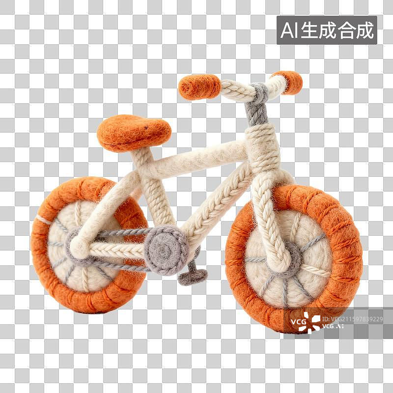 【AI数字艺术】可爱毛毡风格自行车电瓶车小汽车滑板车图片素材