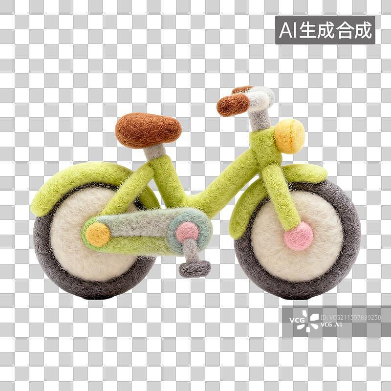 【AI数字艺术】可爱毛毡风格自行车电瓶车小汽车滑板车图片素材