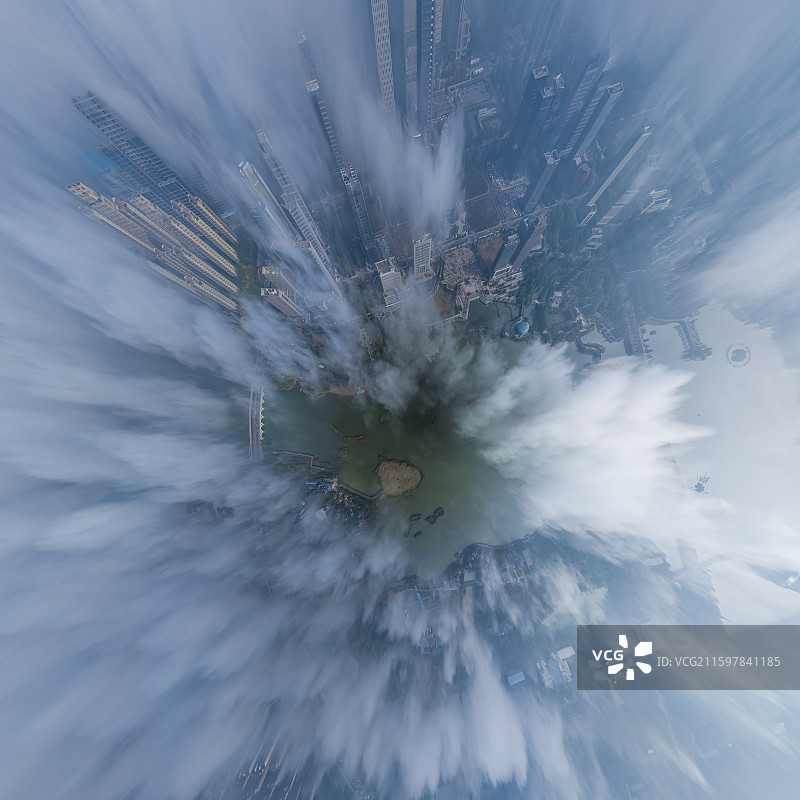 航拍银川阅海湾云海图片素材