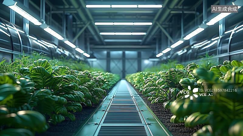 【AI数字艺术】现代化智能植物工厂 室内垂直农业种植场景  现代高科技立体蔬菜种植大棚内景  室内现代农业种植场景图片素材