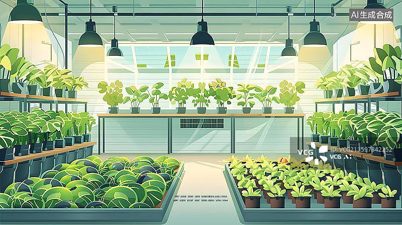 【AI数字艺术】现代化智能植物工厂 室内垂直农业种植场景  现代高科技立体蔬菜种植大棚内景  室内现代农业种植场景图片素材
