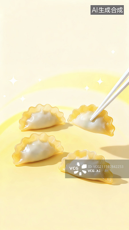 【AI数字艺术】弥散风3d饺子传统小吃冬至养生图片素材