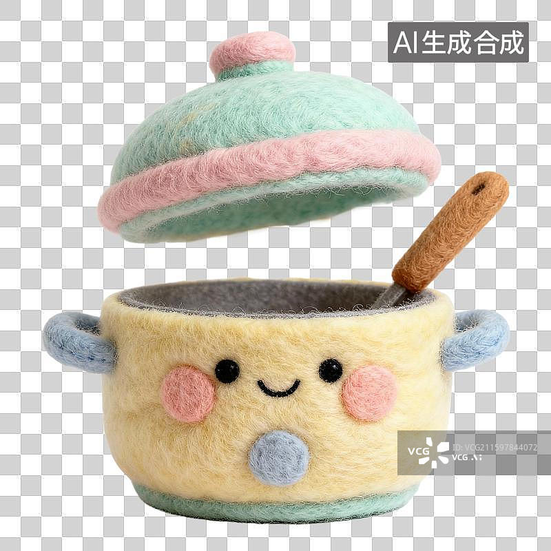 【AI数字艺术】毛毡可爱风格包子汤圆面包图片素材