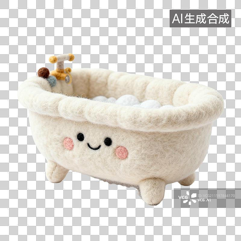 【AI数字艺术】浴毛毡毛线风格缸图片素材