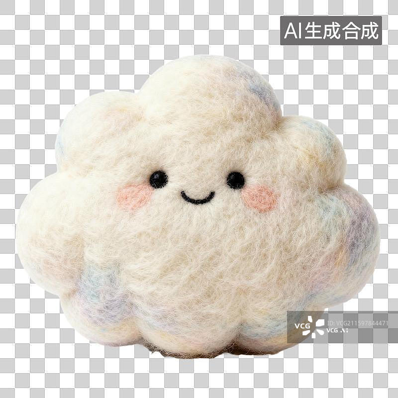 【AI数字艺术】可爱毛毡风格云朵图片素材