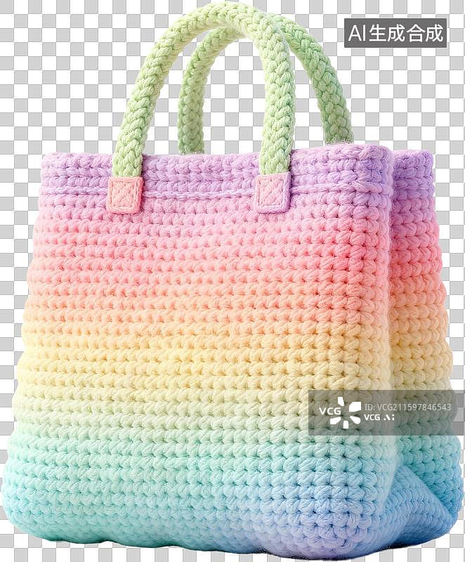 【AI数字艺术】购物篮购物袋促销活动3D卡通膨胀毛衣质感免抠元素图片素材