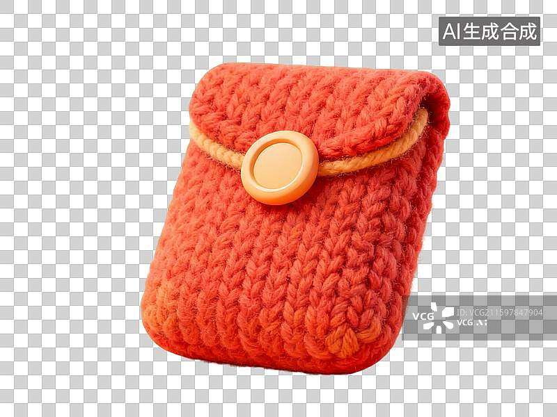 【AI数字艺术】3D红色针织红包图片素材