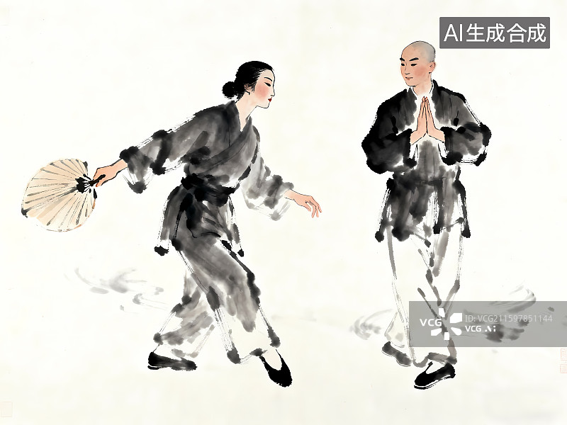 【AI数字艺术】双人舞蹈二人转图片素材