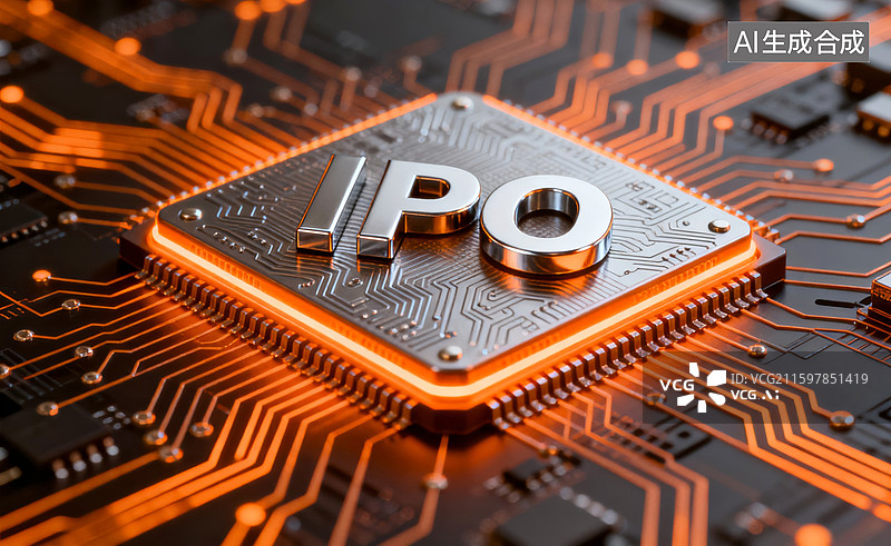 【AI数字艺术】IPO 芯片科技金融场景图片素材