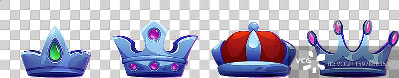 童话或游戏UI设计的银色皇家皇冠图片素材