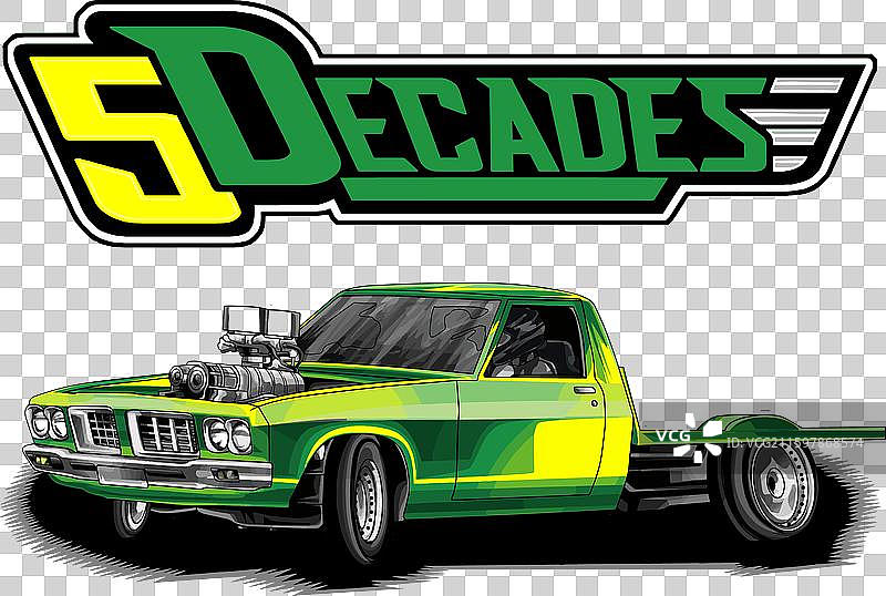 带有黄色条纹的绿色赛车图片素材