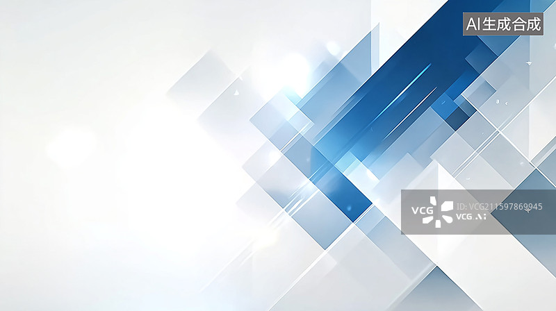 【AI数字艺术】蓝色几何科技背景图片素材