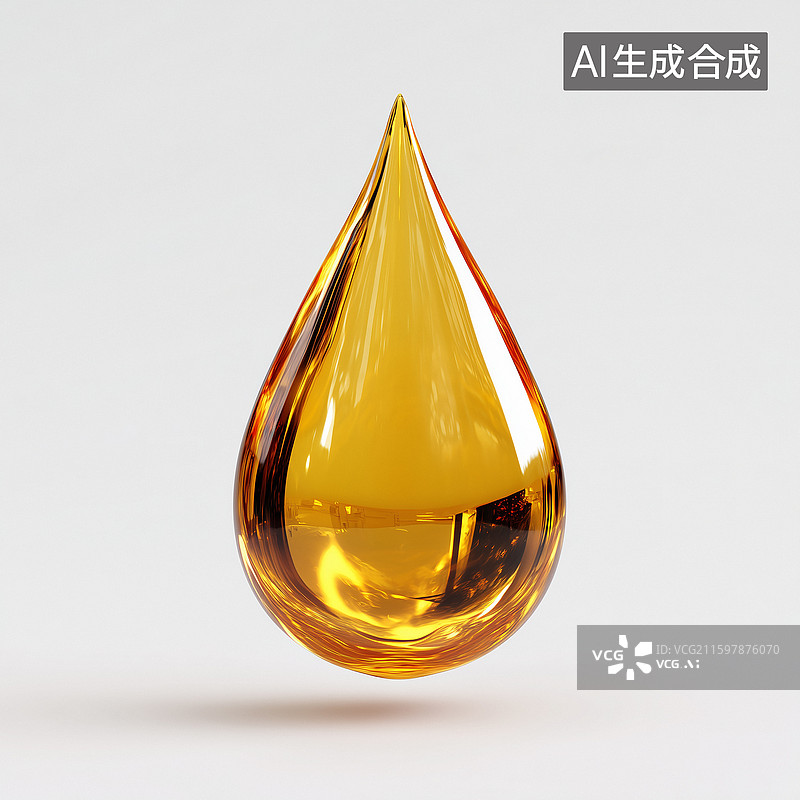 【AI数字艺术】往下滴的金色精油液体图片素材