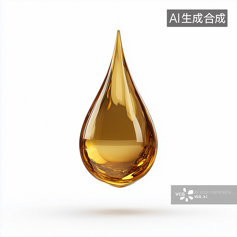 【AI数字艺术】往下滴的金色精油液体图片素材