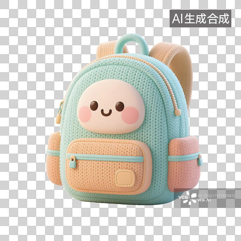 【AI数字艺术】毛线针织毛毡质感的3D卡通萌系商务图标插画元素图片素材