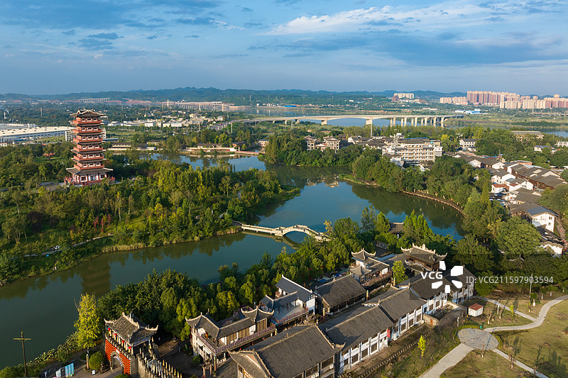 四川遂宁龙凤古镇风景图图片素材