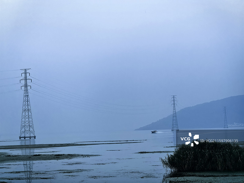 环太湖公路黄昏随拍纪实图片素材