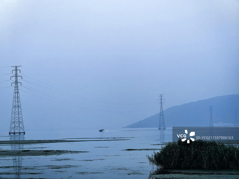 环太湖公路黄昏随拍纪实图片素材