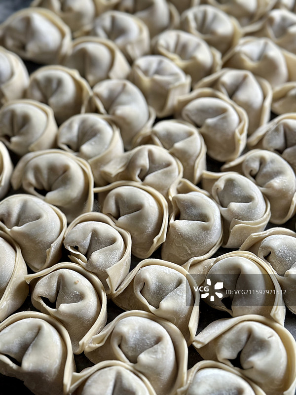 上海美食点心菜肉大馄饨图片素材