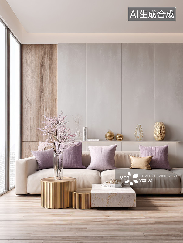 【AI数字艺术】现代简约客厅设计图片素材